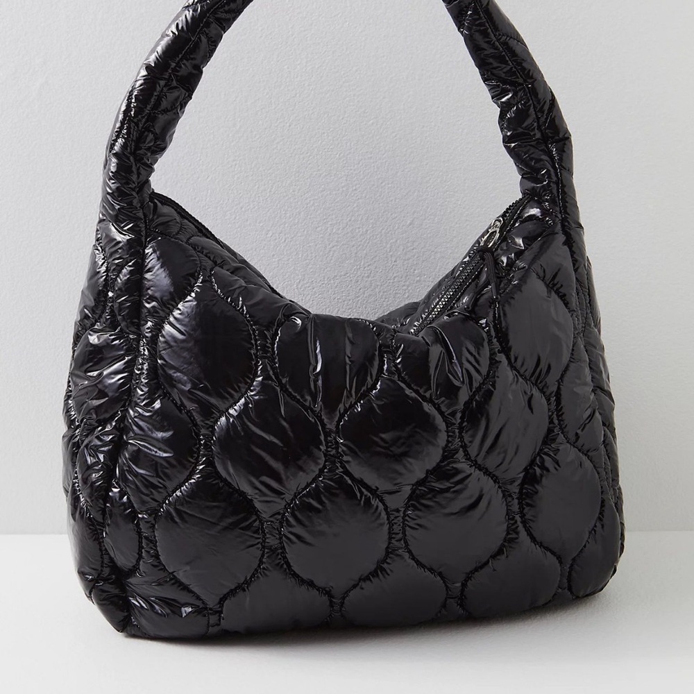 FP Movement by Free People Black Quilted Hobo Bag